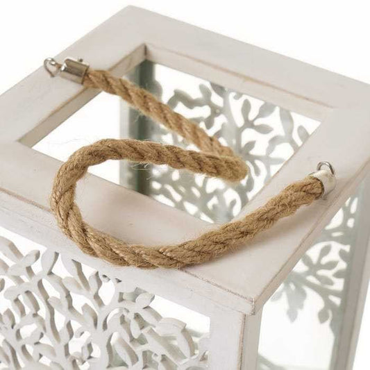 Farol portavelas madera "Árbol de la Vida" 16 x 16 x 25 cm