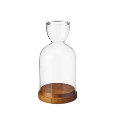 Portavelas botella pequeño transparente de vidrio pyrex de Ø 10x17 cm
