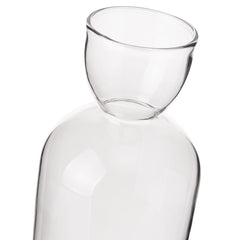 Portavelas botella pequeño transparente de vidrio pyrex de Ø 10x17 cm