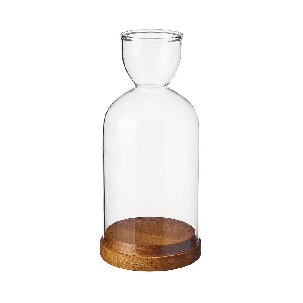 Portavelas botella grande transparente de vidrio pyrex de Ø 10x22 cm
