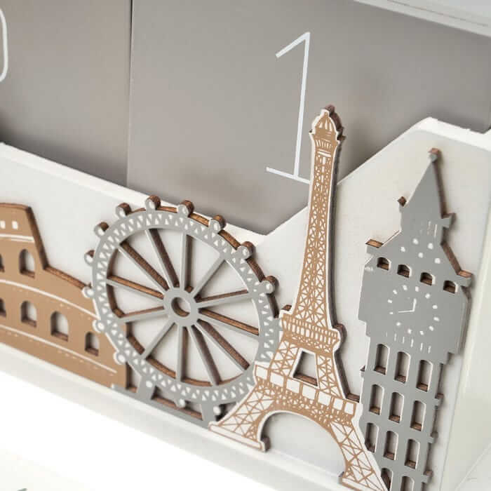 Calendario mdf 21,50 x 6,00 x 26,00 cm