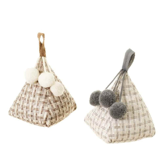 Set 2 Topes Puerta Pirámide tela-gravilla 15x12x16 cm