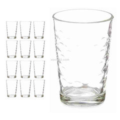 Juego 6/12 Vasos de Agua 200cc - Lunares - Vasos para Agua, Bebidas, de Cristal, Alta calidad, Ultratransparentes