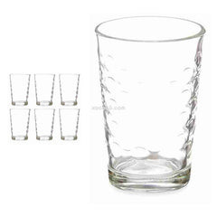 Juego 6/12 Vasos de Agua 200cc - Lunares - Vasos para Agua, Bebidas, de Cristal, Alta calidad, Ultratransparentes