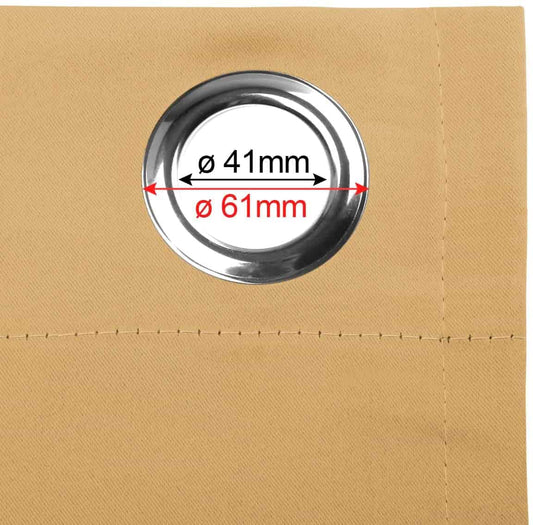 Cortina con ojales de tela aprox. 140 x 260 cm beige