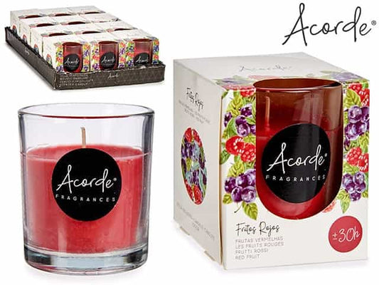 Vela en vaso transparente 30h - Frutos Rojos