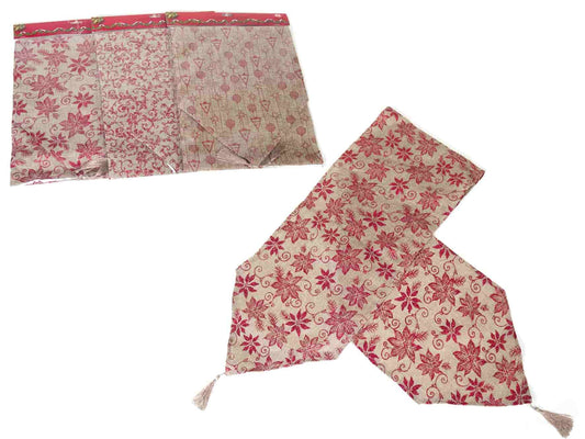 Camino mesa navidad rojo 180x33 cm 3st
