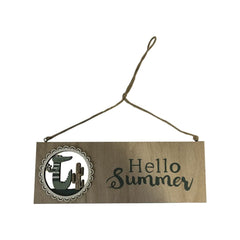 Colgante cartel "Hello Summer" 27x9cm