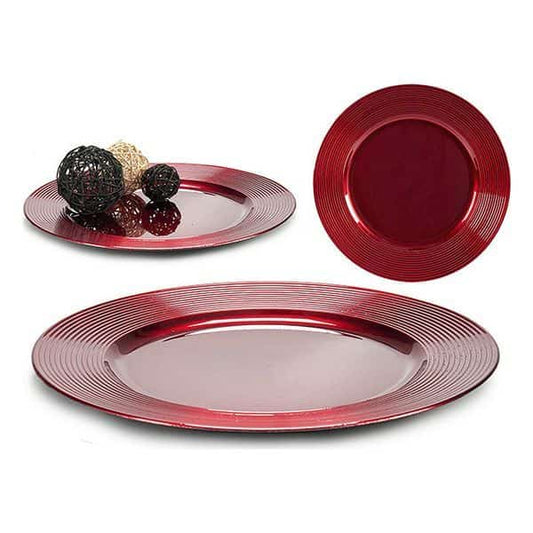 Centro mesa rojo decoracion plastico 33x2x33 cm