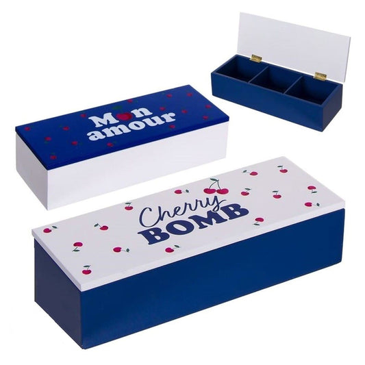 Caja de Madera con 3 Compartimentos 24 x 6 x 9cm