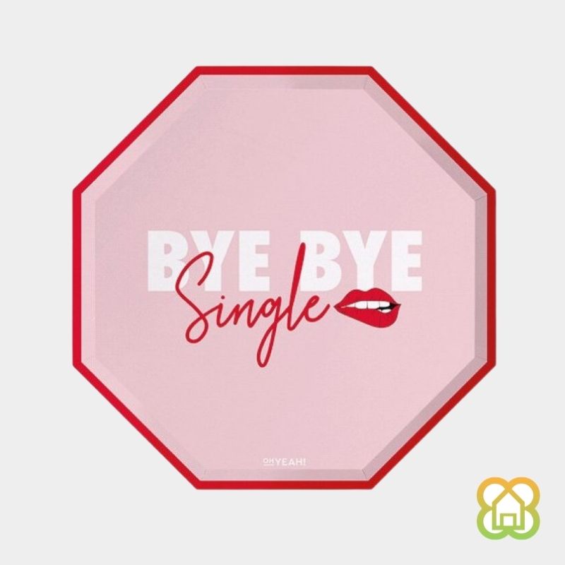 Plato cartón con forma hexagonal "Bye Single" 6uds