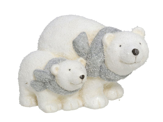 Figura osos polares c/bufanda 14x7x12,5
