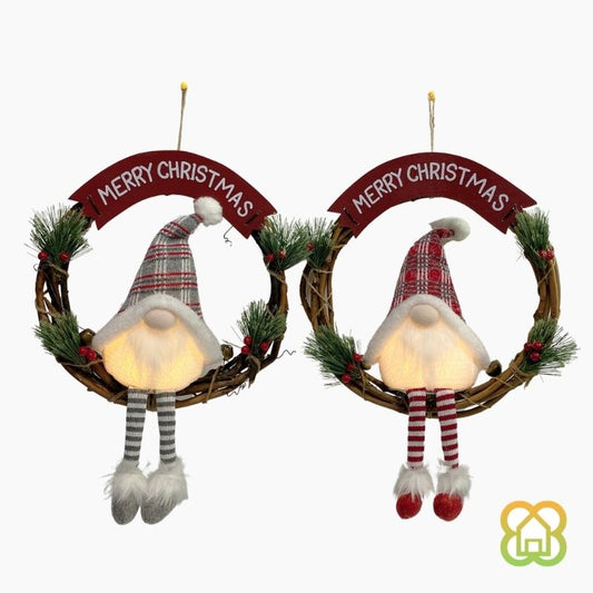 Corona Gnomo Boone 1LED Xmas 36x13 cm