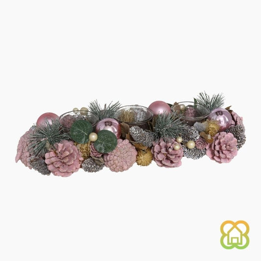 Portavelas Lena Rosa 2/3 Bolas