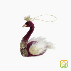 Colgante Cisne Burdeos 10 cm