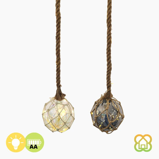 Bola Navidad Cristal Malla 24LEDs 15cm