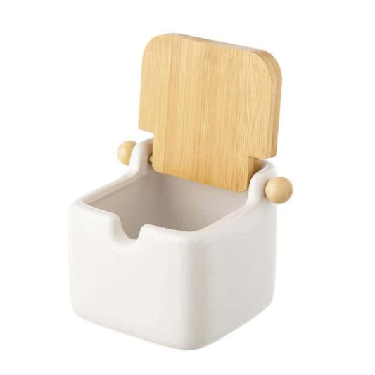 Azucarero cerámica blanco 8 x 10,50 x 8 cm