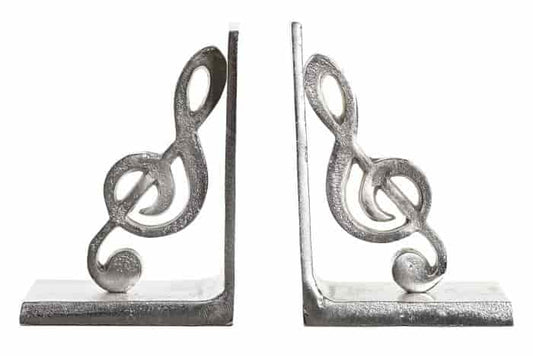 Set 2 Sujetalibros aluminio 22x8,5x15 nota musical