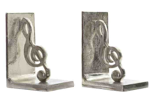 Set 2 Sujetalibros aluminio 22x8,5x15 nota musical