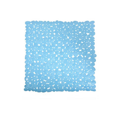 Alfombra de ducha pvc piedras 53x53cm azul claro