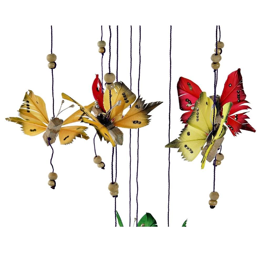 Avisador de Puerta Ratan con Mariposas de Pluma 16 x 16 x 70cm – NEW PLANET  HOME