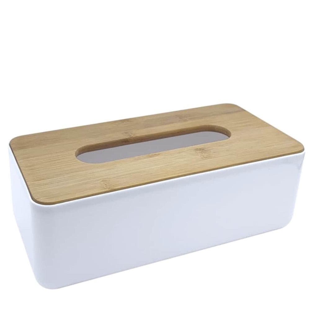 Portapañuelos tapa bambú 26x13x8,6 cm