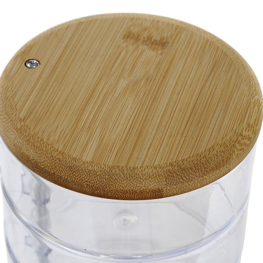 Joyero Acrilico Transparente con Tapa Bambú 11,5 X 11,5 X 17,5 cm