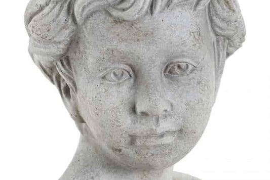 Macetero cemento 14x12x17 niño gris