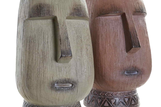 Jarrón resina cara 16x17x30 2 surt.