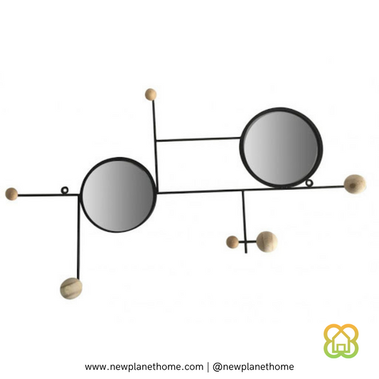 Perchero pared metal espejo 72 x 8 x 42