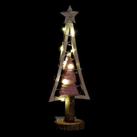 Decoracion madera led 11x6x30 arbol 2 surt.