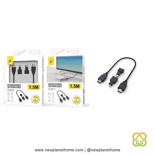 Cable HDMI 4K 1.5M con adpatadores