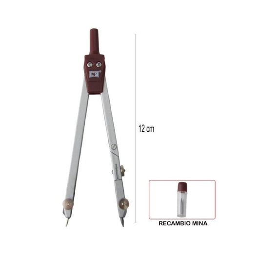 Compás básico con minas de recambio