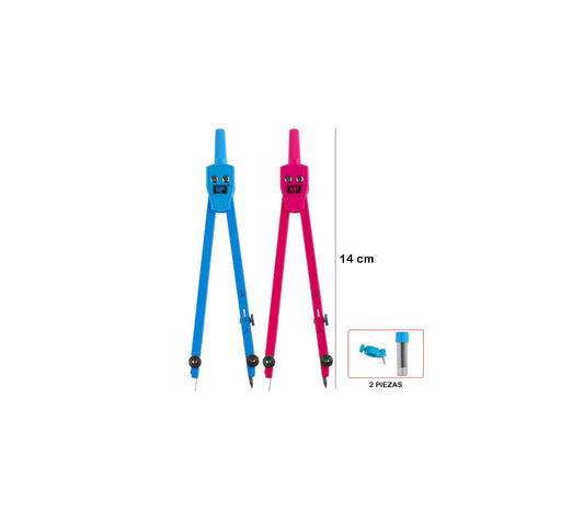 Juego de compás 3 piezas 2 colores