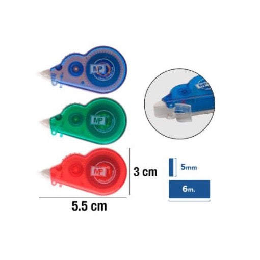 Pack 3 cintas correctoras 5mm 6m