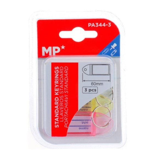 Llavero portaetiqueta transparente 60 mm 3 Uds