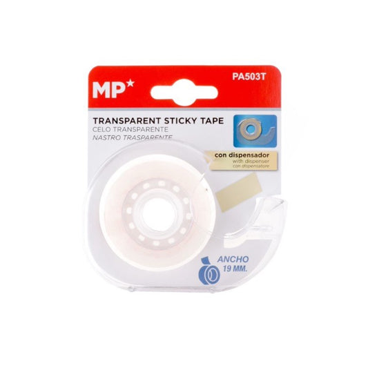 Cinta celo transparente con dispensador