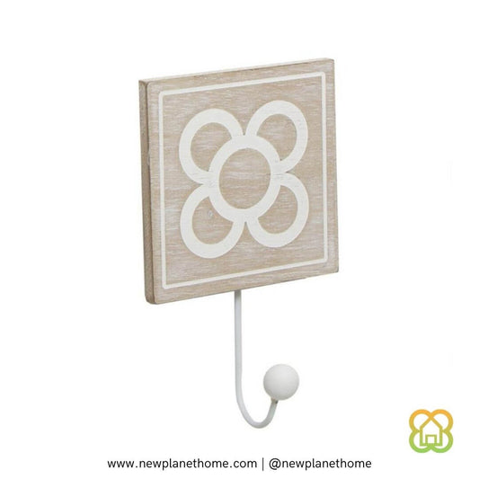 Perchero de pared individual de madera Panot natural 10 x 25 x 12cm