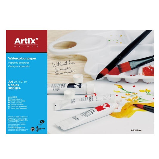 Papel aquarela A4 5 hojas 300 gramos