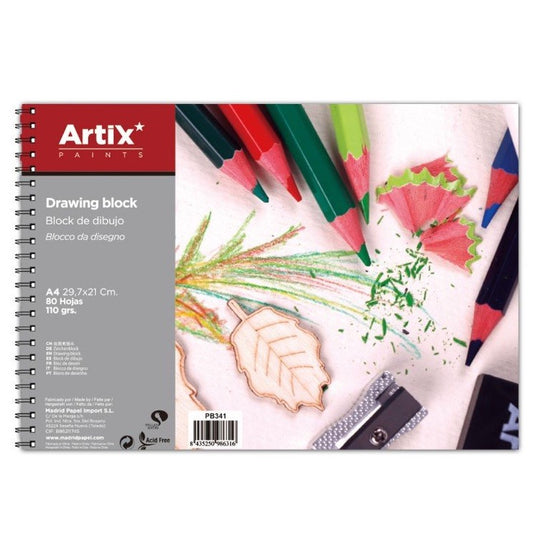 Block de dibujo A4 80 hojas 110 gramos