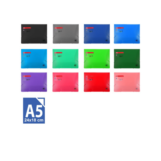 Carpeta con solapa y goma A5 trans mp