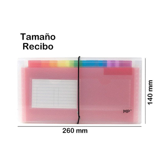 Carpeta fuelle multicolor recibo con goma mp