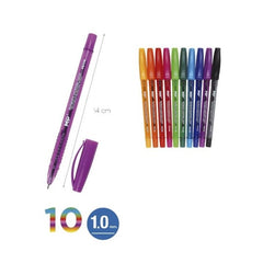 Bolígrafos 1mm 10 colores escritura suave
