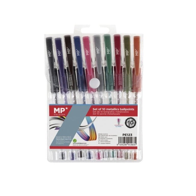 Bolígrafos metalizados 10 colores