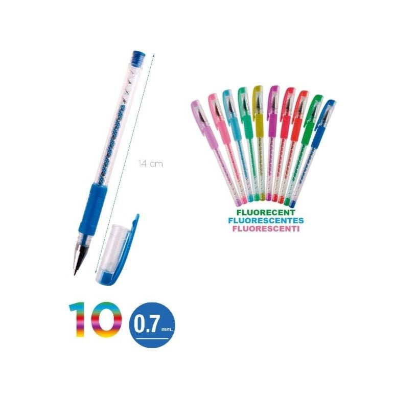 Bolígrafos fluorescentes 10 colores