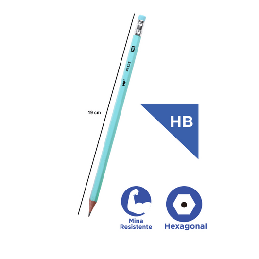 Pack 4 lápices con goma color pastel