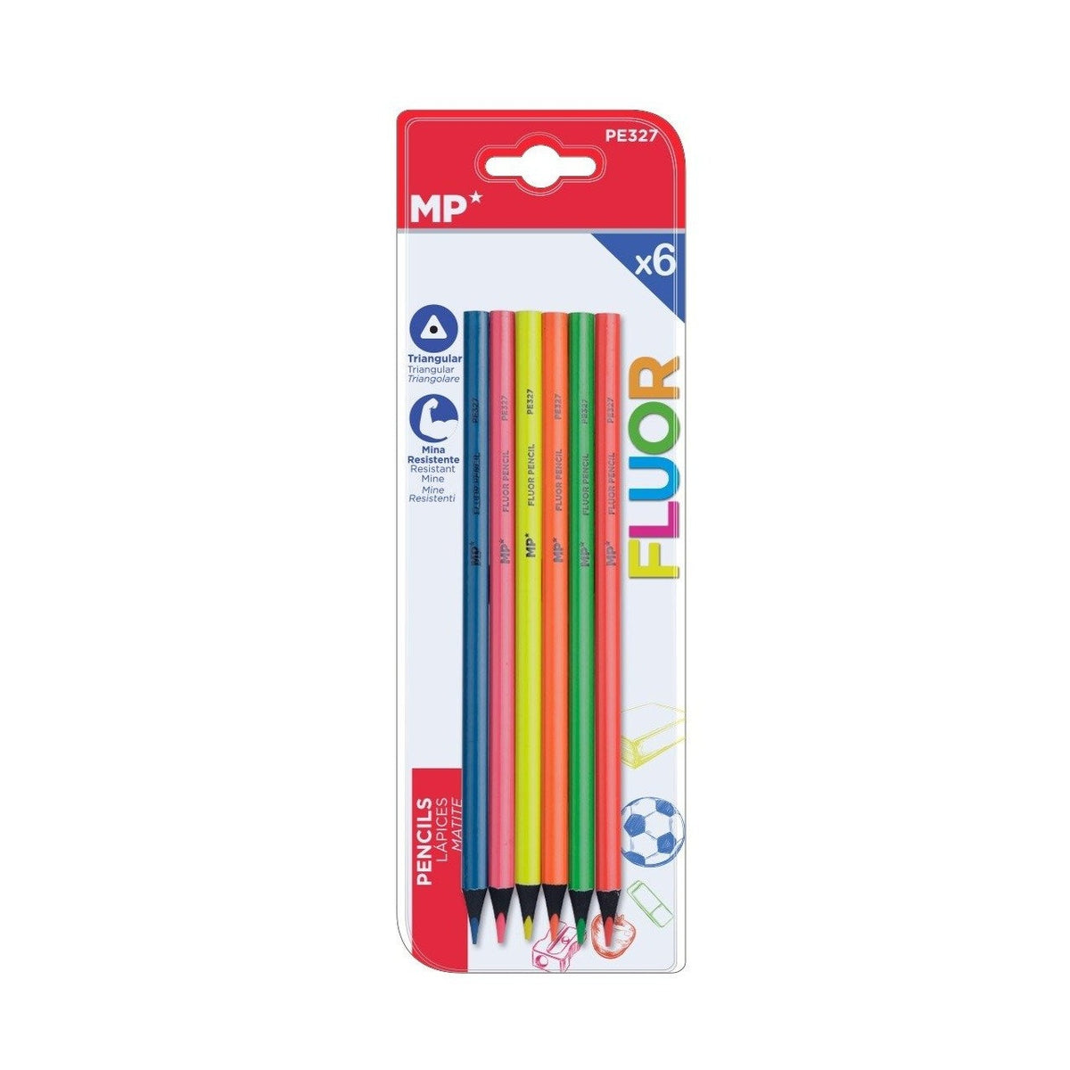 Pack 6 lápices fluorescentes