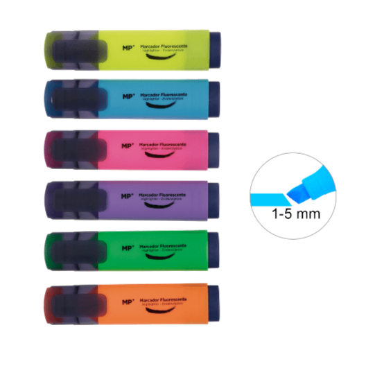 Marcador fluorescente 6Uds pack ahorro
