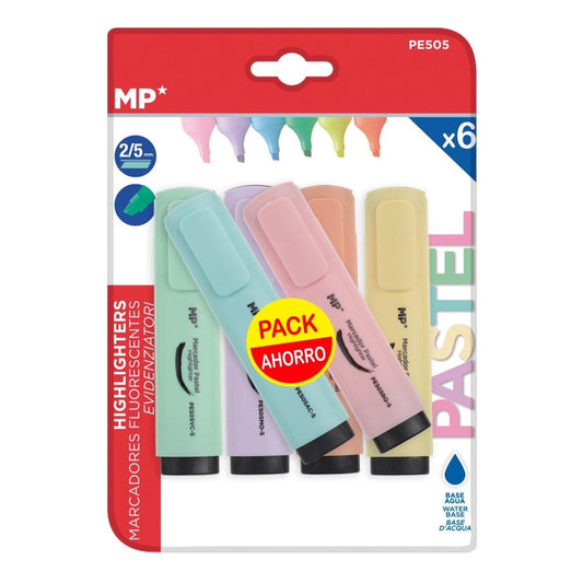 Marcador pastel 6Uds pack ahorro