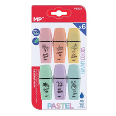 Pack 6 marcadores pastel MINI